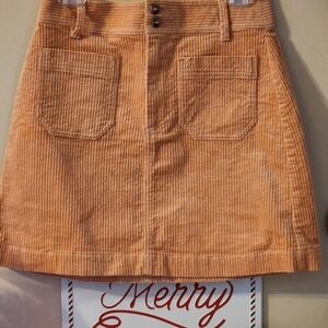 Orange Corduro A- Line Skirt Nwt